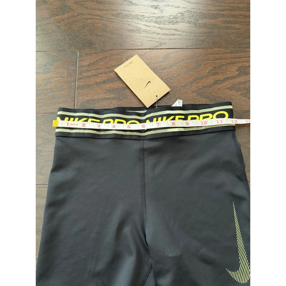 Nike Pro Kids Dri-FIT Training Shorts Black Volt HV0733-011 Size Large L